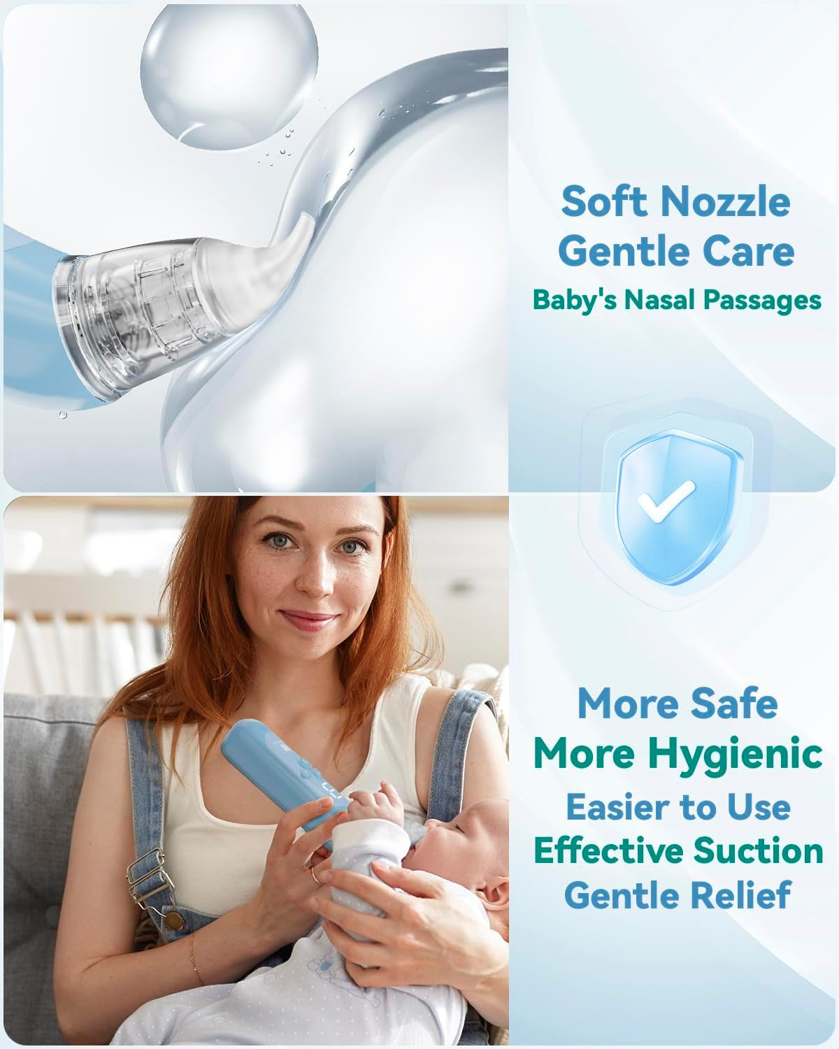 JCK HOR Electric Baby Nose Suction and Nasal Aspirator - 5 Adjustable Levels Suction