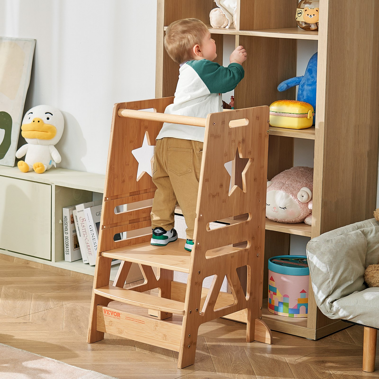 JCK vevor VR 3-Level Height Adjustable Toddler Learning Tower