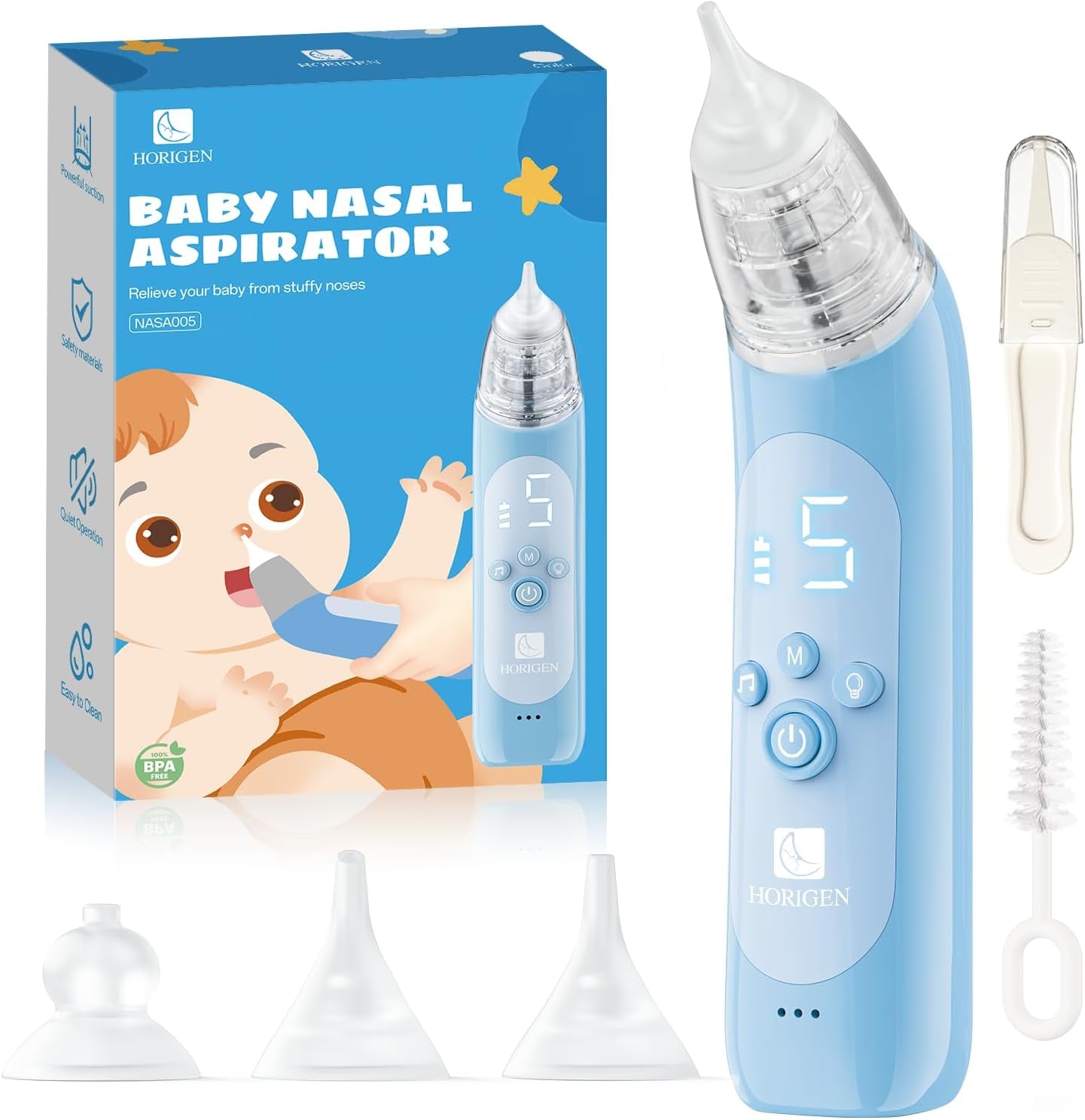 JCK HOR Electric Baby Nose Suction and Nasal Aspirator - 5 Adjustable Levels Suction