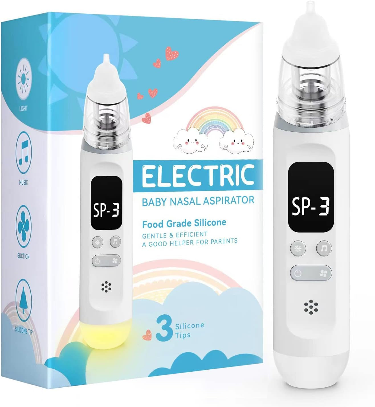 JCK BV Electric Baby Nose Sucker with Adjustable 3 Levels Suction