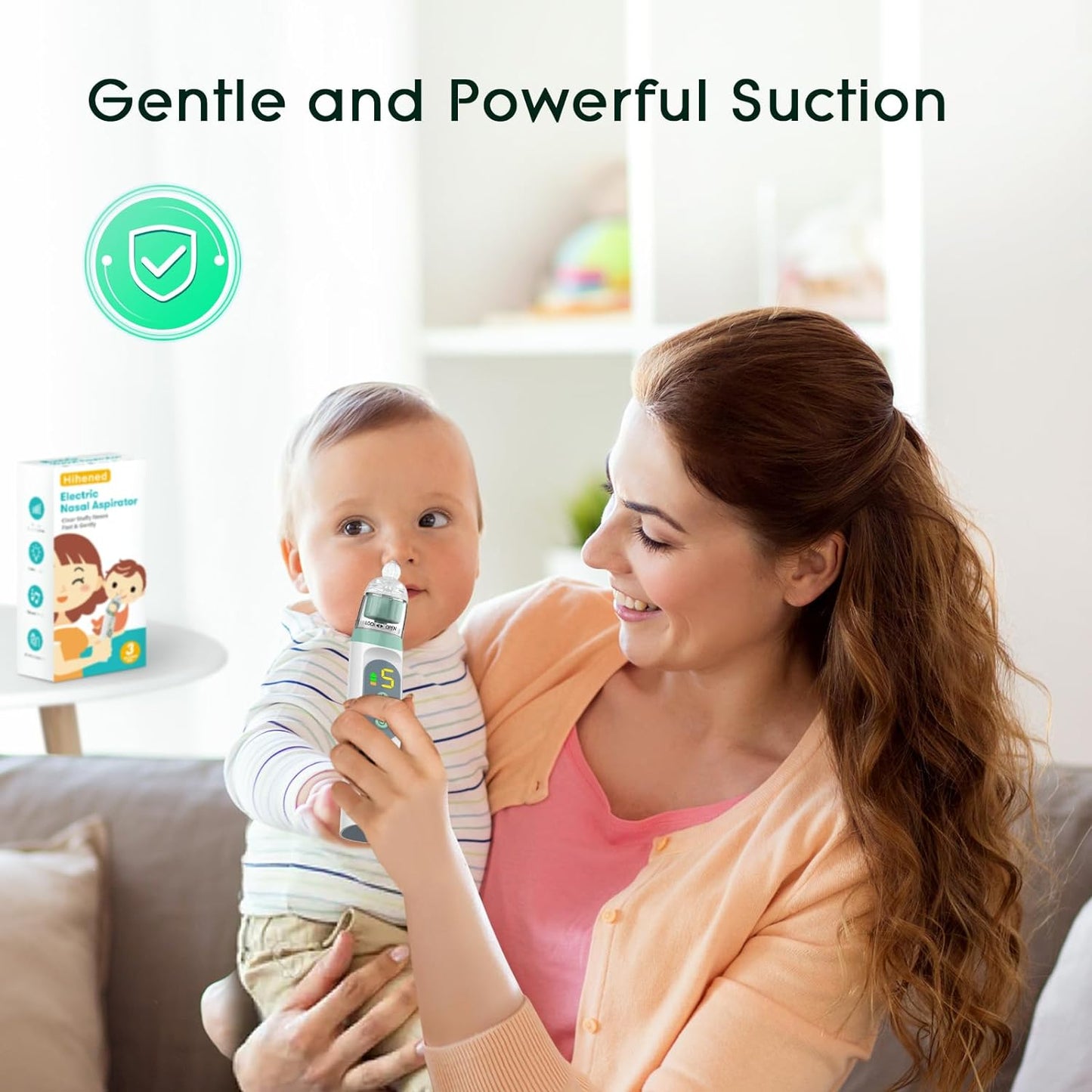 JCK HIH Electric Nasal Aspirator and Waterproof Nose Sucker for Kids